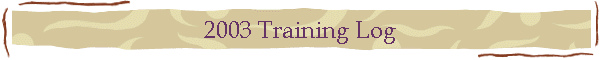 2003 Training Log
