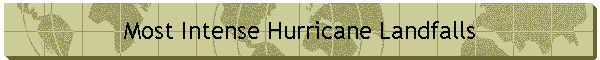Most Intense Hurricane Landfalls