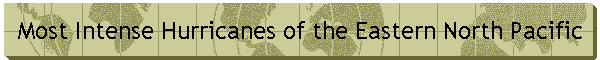 Most Intense Hurricanes of the Eastern North Pacific